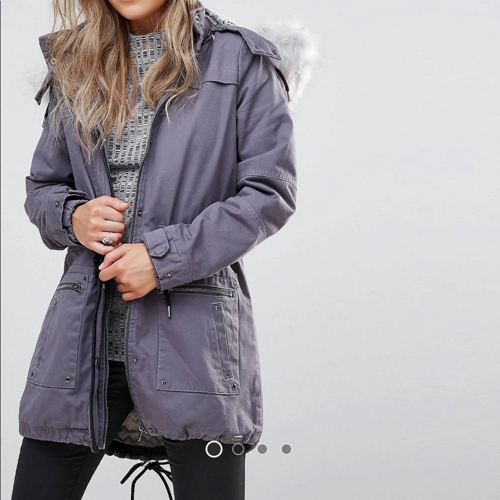Bellfield Twill Parka w/ Faux Fur Hood XS